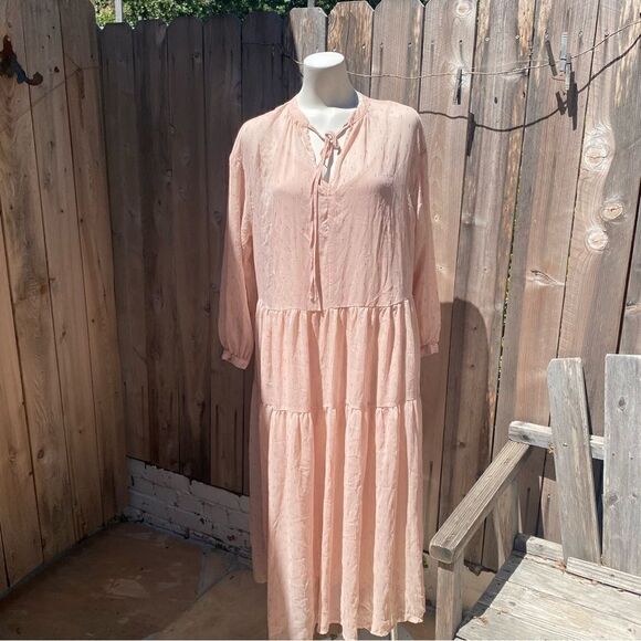 Mango nude pink Metallic details dress size small - Picture 11 of 15